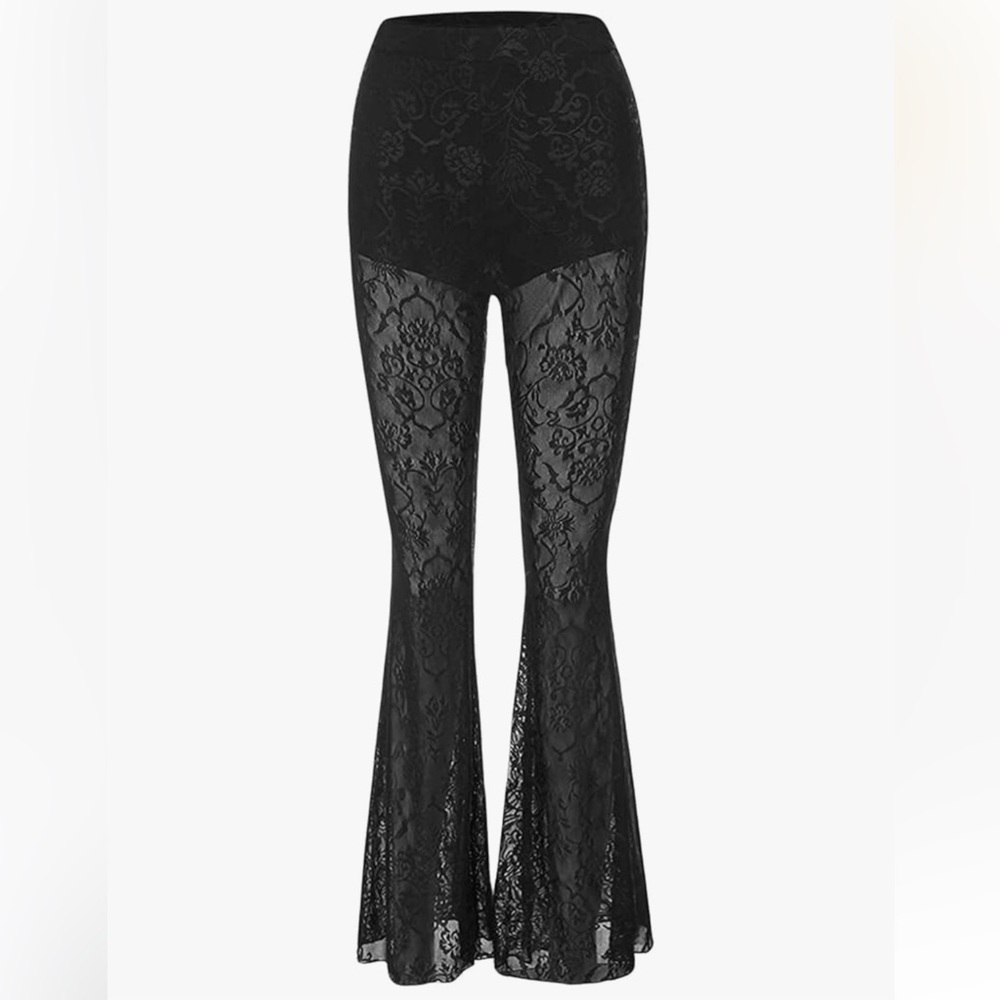 Flared Lace Pants - black - Picture 2 of 3